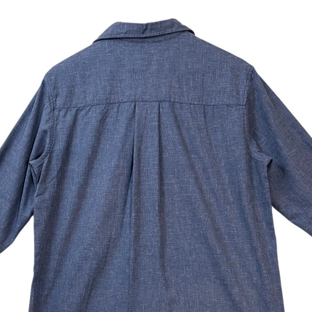 Frank & Eileen Hunter Shirt Dress S Heathered Atlantic Blue Cotton Coastal - Picture 5 of 8